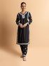 Saba Chikankari Rayon Kurta Set for Women - Black